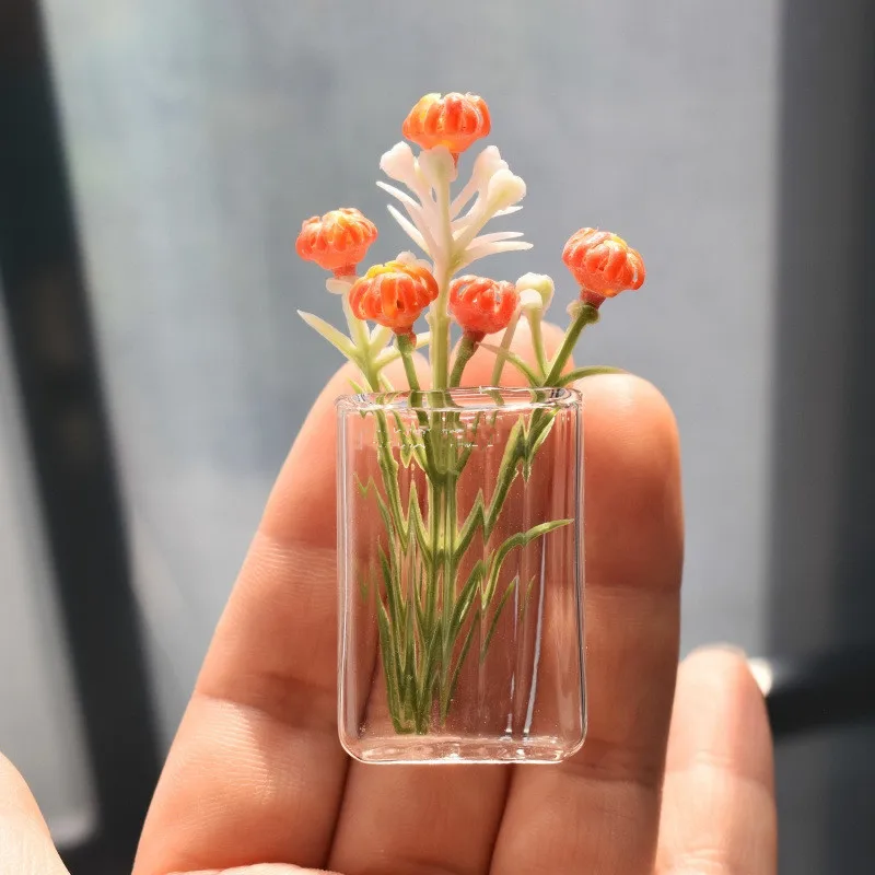 2/3/5X 1/6 스케일 미니 하우스 장식 미니어처 인형집 유리 꽃병 바비 블라이스 인형 액세서리 장난감 유리병