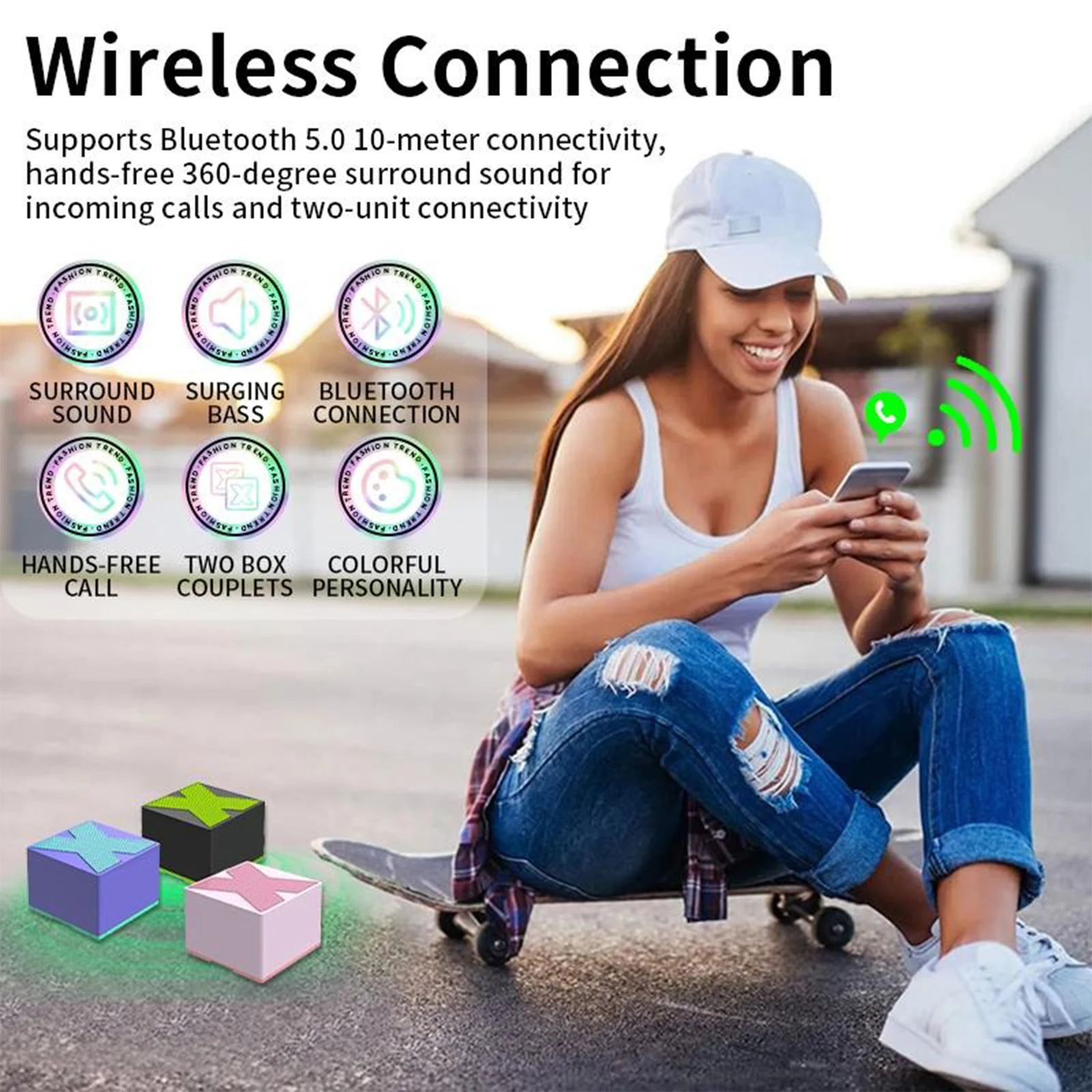 JOCEEY Small Speaker Bluetooth Speaker with 360&deg;HD Stereo Sound and Robust Bass TWS Wireless Bluetooth speakers 2 PCS portable bluetooth speaker speaker tweeter bluetooth stereo amplifier