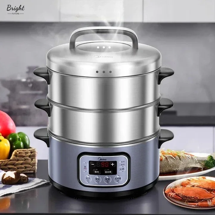 Three-layer large capacity New Electric Steamer Stainless Steel Integrated Electric Steamer Multi-function