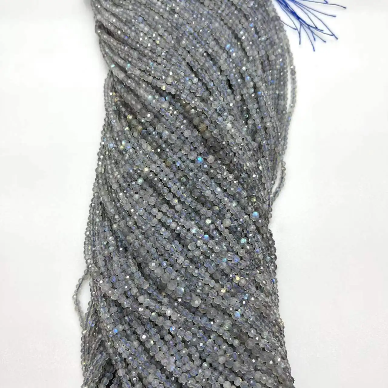 Natural Labradorite 2 3 4MM Faceted Round Stone Beads For Jewelry Making DIY Bracelet Necklace 15'' Wholesale