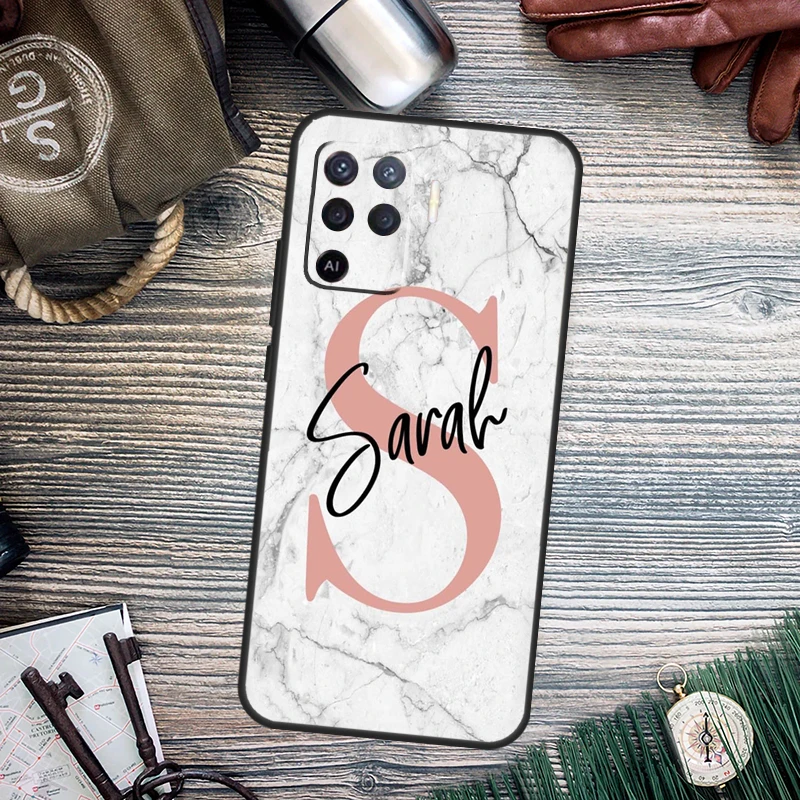 Personalized Custom Marble Initial Name Phone Case
