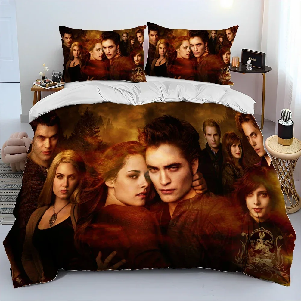 

3PCS Single-sided Printed Quilt Cover ,The Twilight Saga HD Printed Pattern Duvet Bedding Comfortable Bedspreads Duvet Cover Set