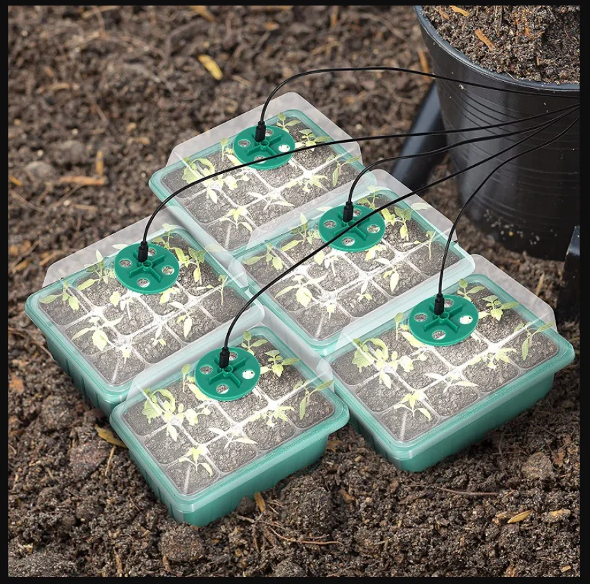 5PCS Indoor Greenhouse Planting Plant Germination Seedling Pot Set with Grow Light