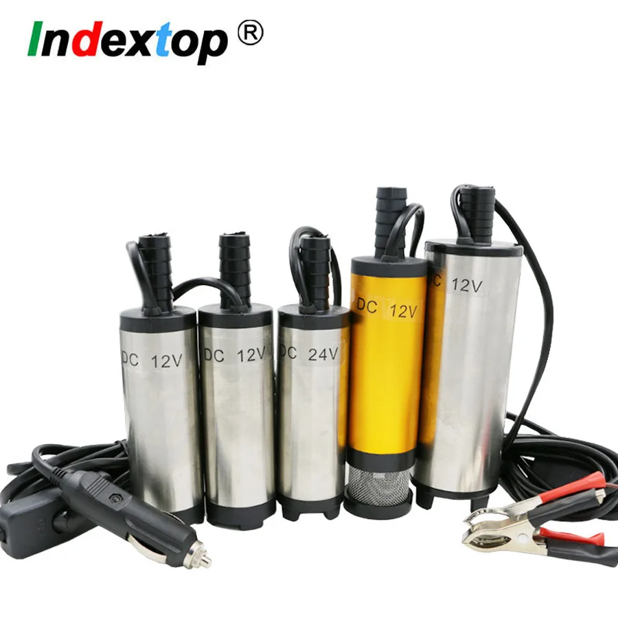 

Portable Mini 12V 24V DC Electric Submersible Pump For Pumping Diesel Oil Water Aluminum Alloy Shell 12L/min Fuel Transfer Pump