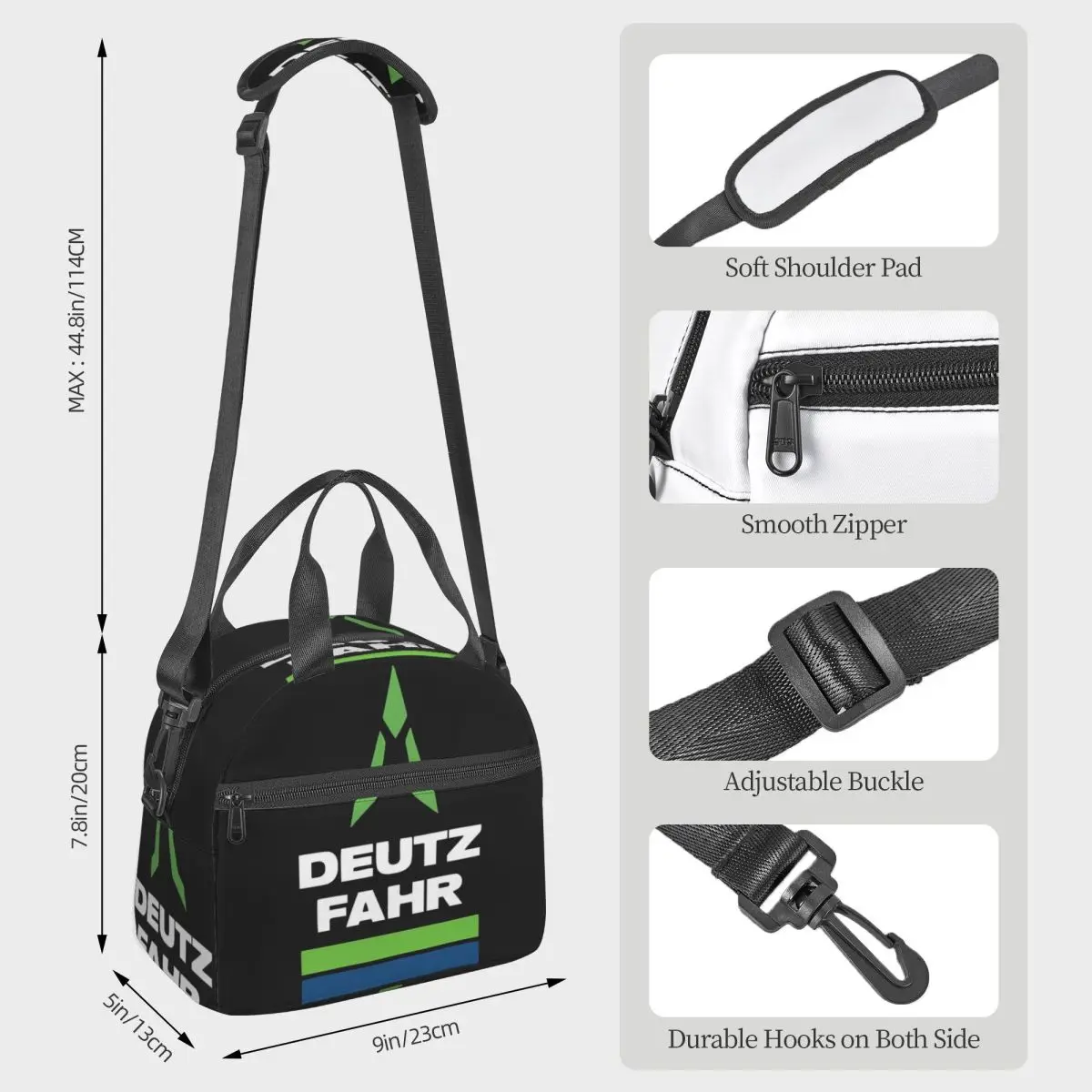 베스트셀러 Deutz Fahr 로고 상품 여성용 필수 절연 도시락 가방 사무실 쿨러 보온 박스 토트 도시락 상자