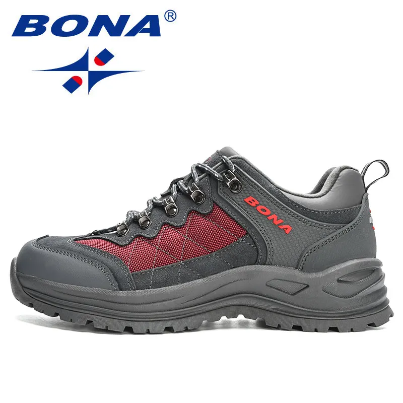 BONA 2023 New Designers Hiking Shoes Trekking Sneakers Men Shoes Man Trekking Walking Mansculino Fishing Camping Jogging Shoes