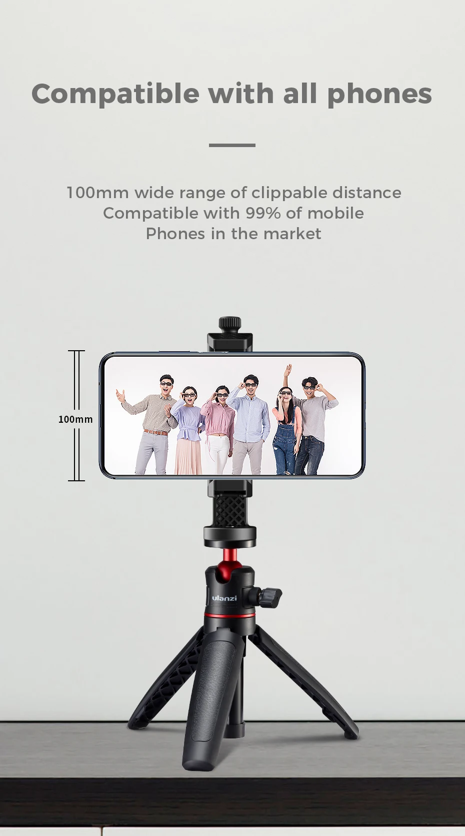 ST-17 360° Rotation Tripod Mount Holder Cell Phone Clip Mount Bracket Adapter fo