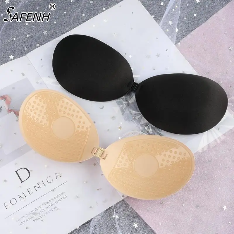 

Self Adhesive Invisible Bra Pads Strapless Buckle Lift Up Nude Bra Nude Invisible Cover Bra Pad Sexy Strapless Breast Petals