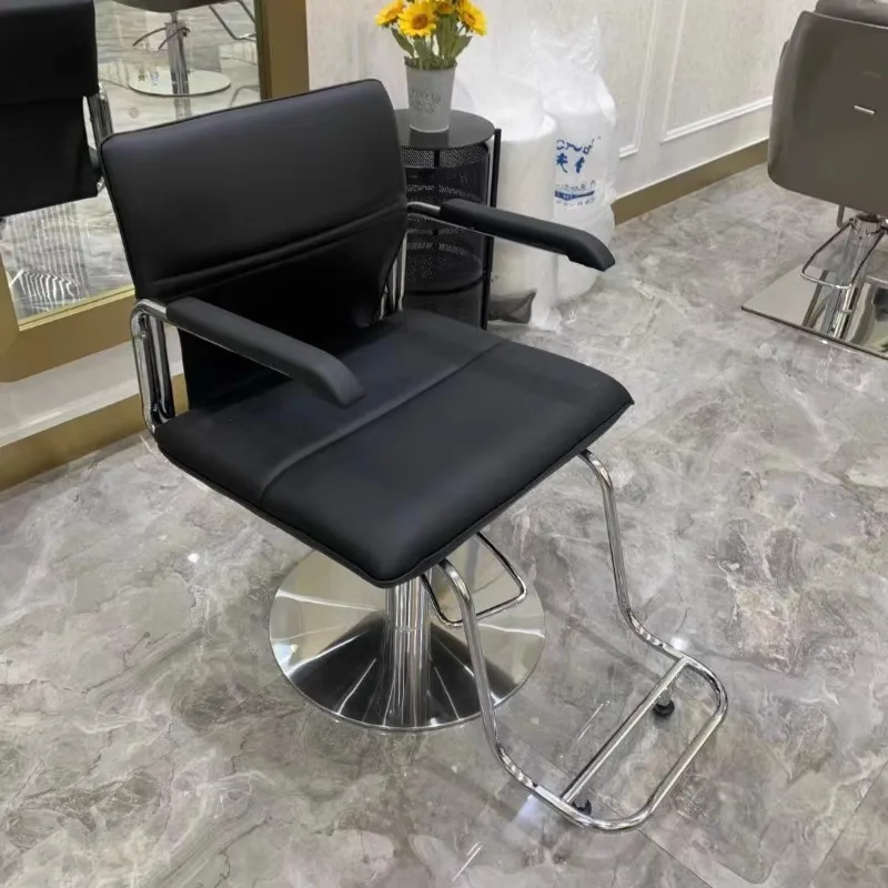 Simple Modern Barber Chair Designed Dyeing Ironing Barber Chair Adjustable Rotating Cutting Silla Barberia Nail Salon Furniture simple nail table nail flat nail table can be raised or lowered 360 degrees rotating table