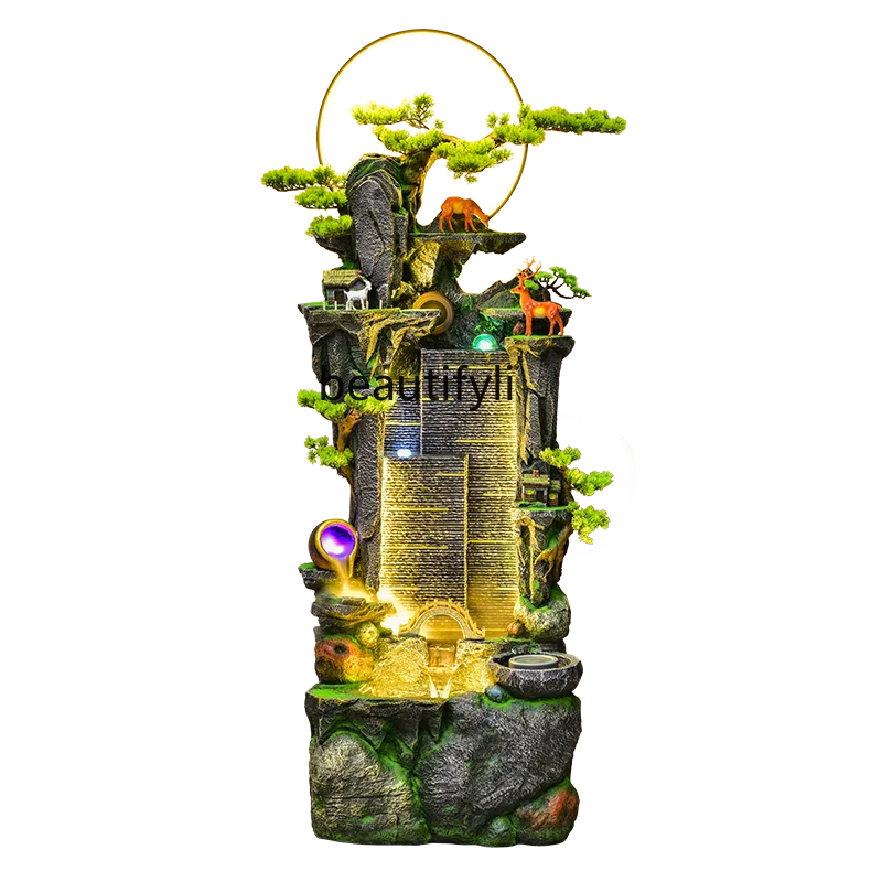 

Водяной фонтан, каменистая занавеска для воды, аквариум с геометрическим узором, украшение для дома, гостиной, подарок