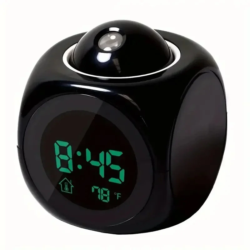 Sveglia a proiezione Display a soffitto Snooze Orologio da tavolo da scrivania Orologio a proiezione digitale multifunzione vocale Display della temperatura - immagine 4