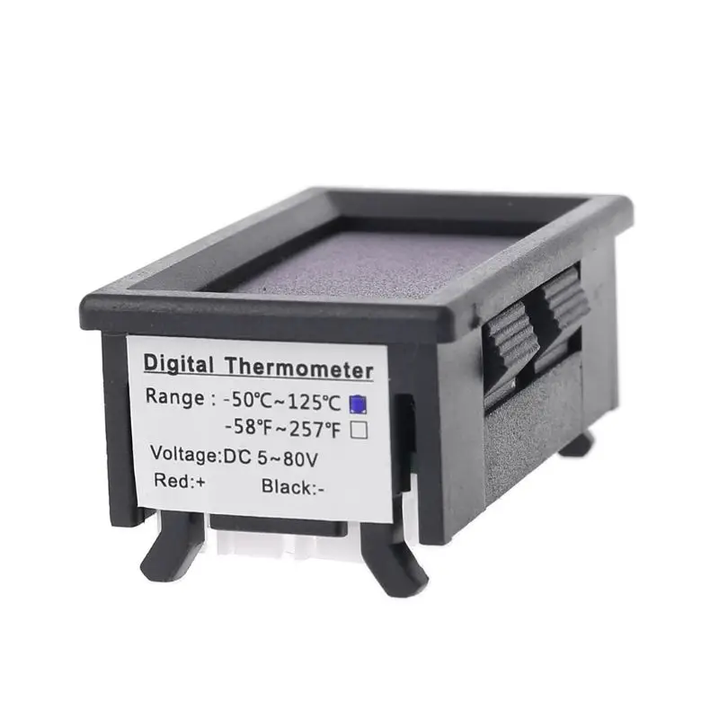 Dual Display for DC 5V-80V Thermometer with 2 NTC Waterproof Temperature 5V 12V 24V 72V Suitable for Car Motorcyc