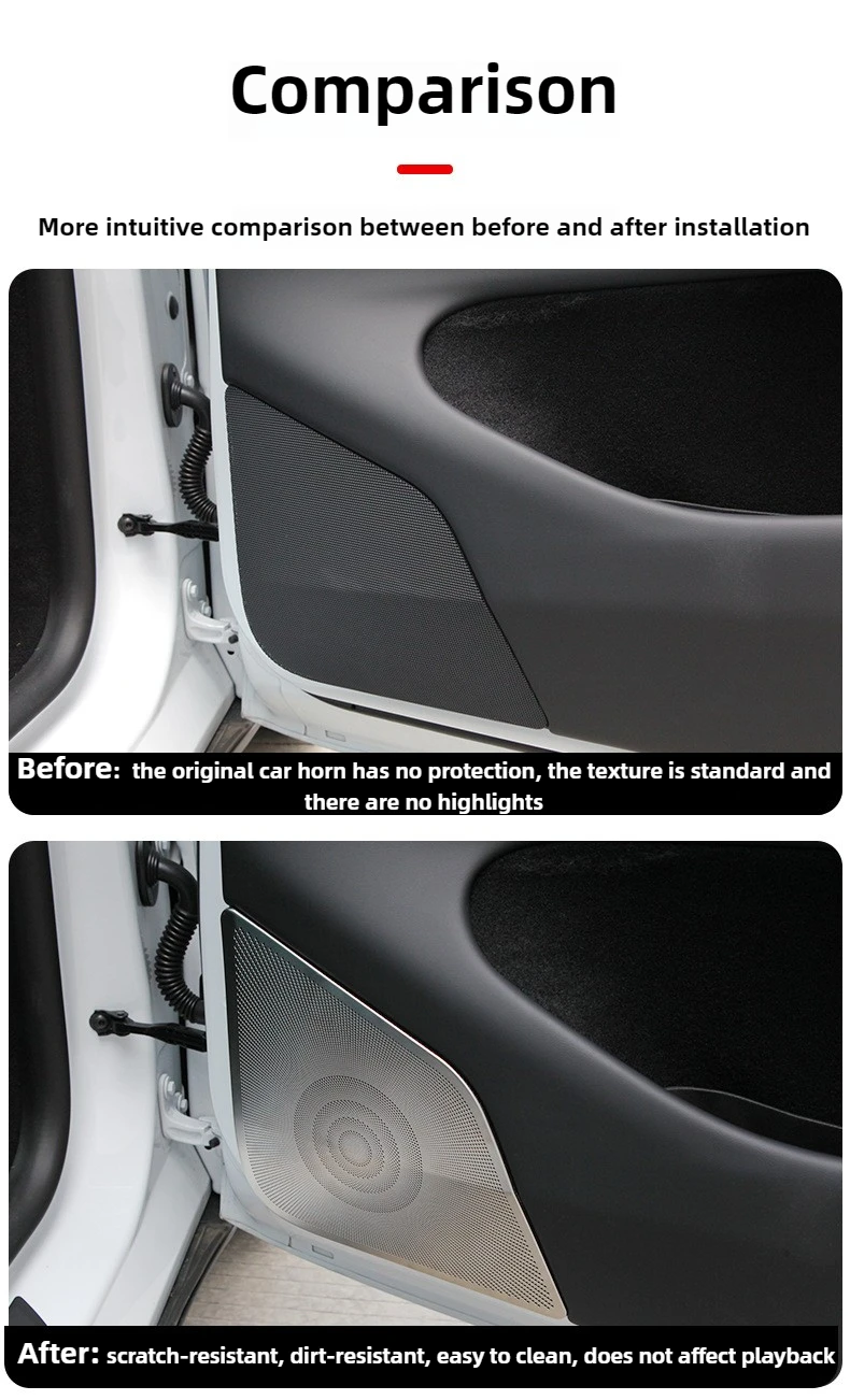 테슬라 모델 Y 주니퍼 2025 스피커 커버 스테인리스 스틸 전후방 스피커 보호 스티커 모델 3 하이랜드 액세서리