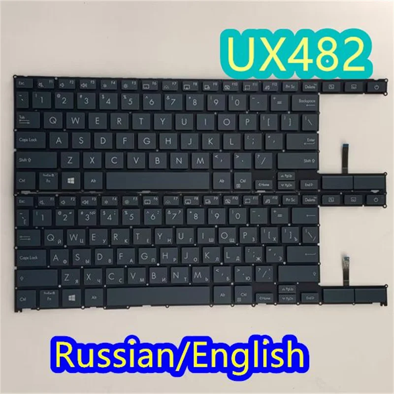 Russo Inglês Espanhol Latino Teclado para Notebook Asus Zenbook Duo 14 Ux482 Ux482e Ux4100e Ux482j Backlight