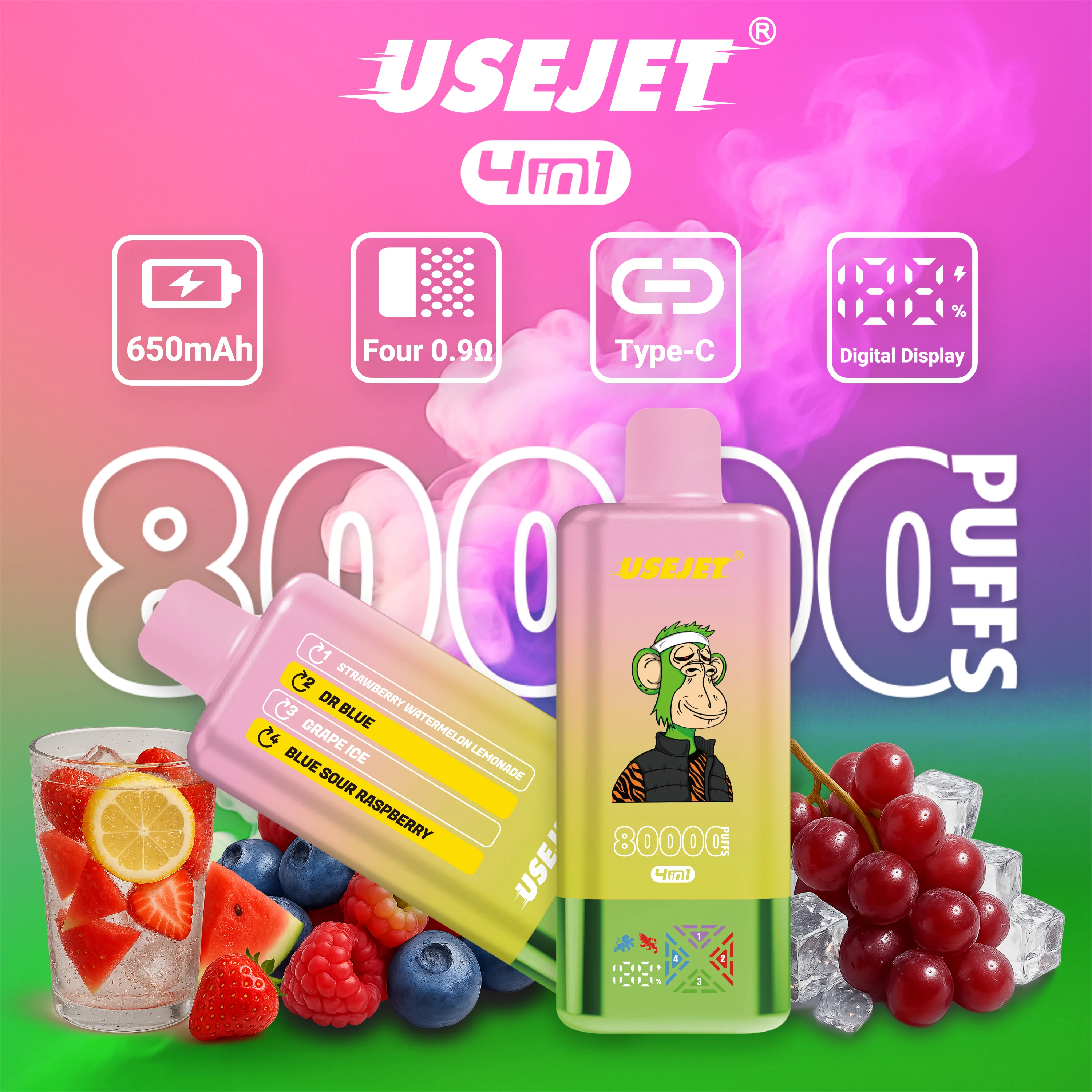 80000 bignè 2% Vape Pen Kit sigaretta multigusto Ricaricabile HookahesSafe Vaporizzatori 30000 bignè 20.000 bignè 2% 60000 bignè