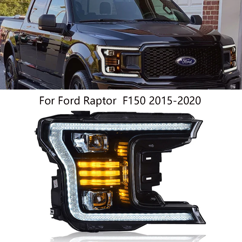 

Автомобильные аксессуары, передняя фара, лампа для Ford F150 2015 -2020 DRL, дневные ходовые аксессуары, биксеноновые аксессуары в сборе