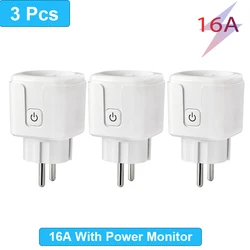 WiFi Smart Plug with Power Monitoring and Timing Functionality - EU Plug (16A 3PCS)