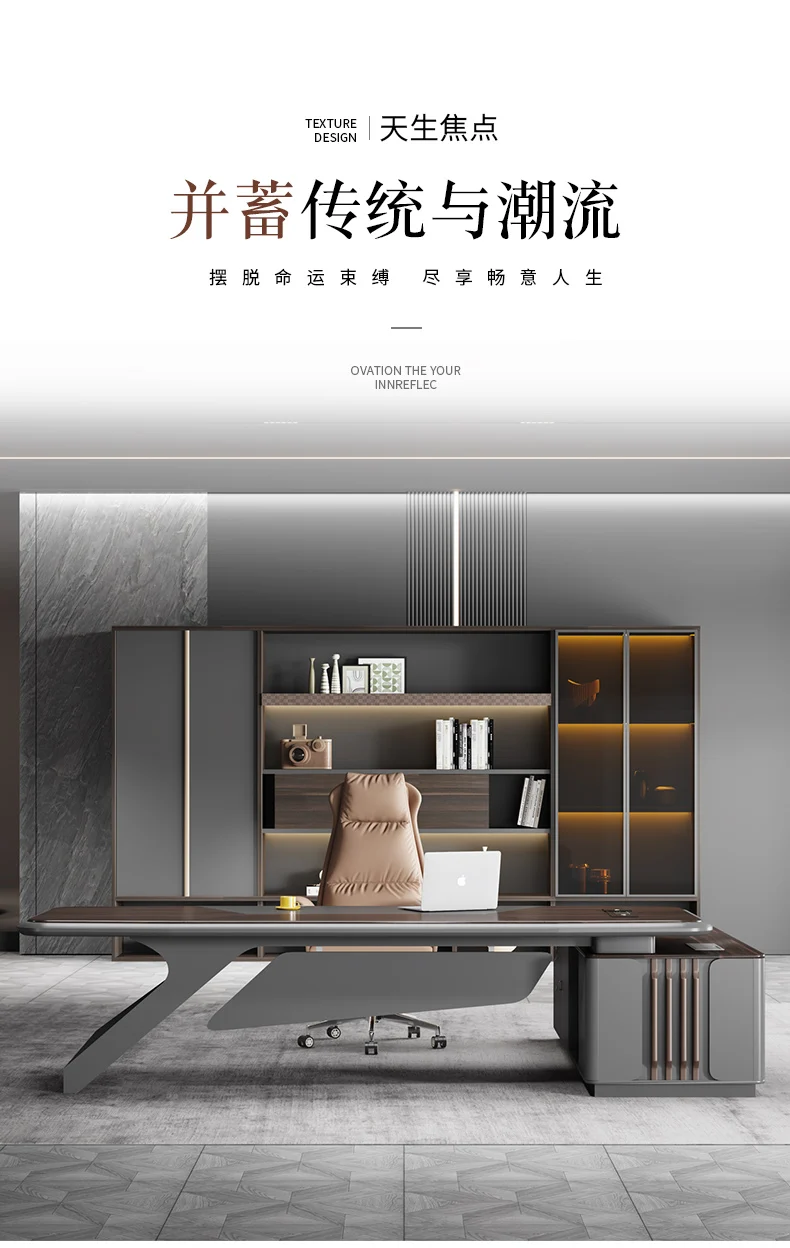 Description Picture 3 of itemDesktops Standing Desk Organizer Reception Drafting Home Office Executive Desk Writing Escritorio Con Cajones Italian Furniture