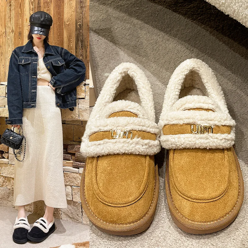 2023 New Winter Snow Boots Women Cashmere Warm Cotton Shoes Soft Comfort Girls Thick Sole Furry Shoes Ladies Casual Plush Boots