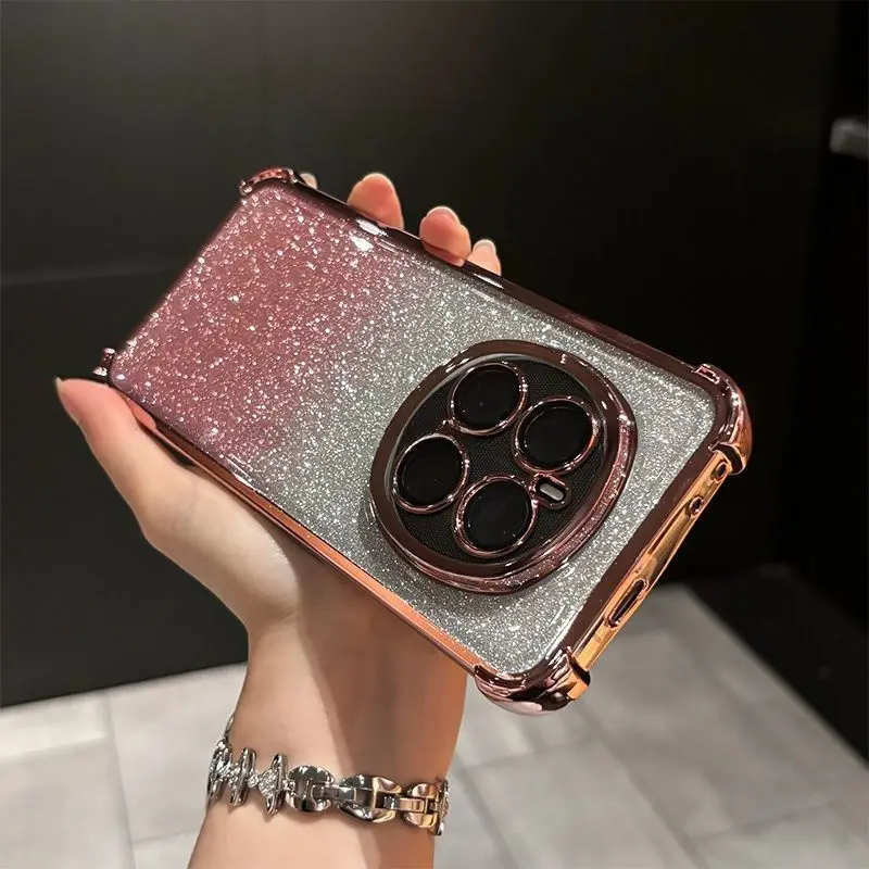 Glitter Gradient Shockproof Silicone Phone Case Cover