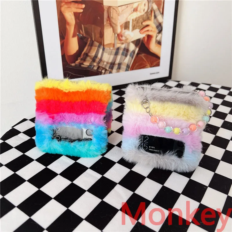 Custodia Per Telefono Con Braccialetto Di Perle Carino Per Samsung Galaxy Z Flip 5 5G Catena A Mano Trasparente Zflip 4 Z Flip 3 Flip3 1 2 Custodia So