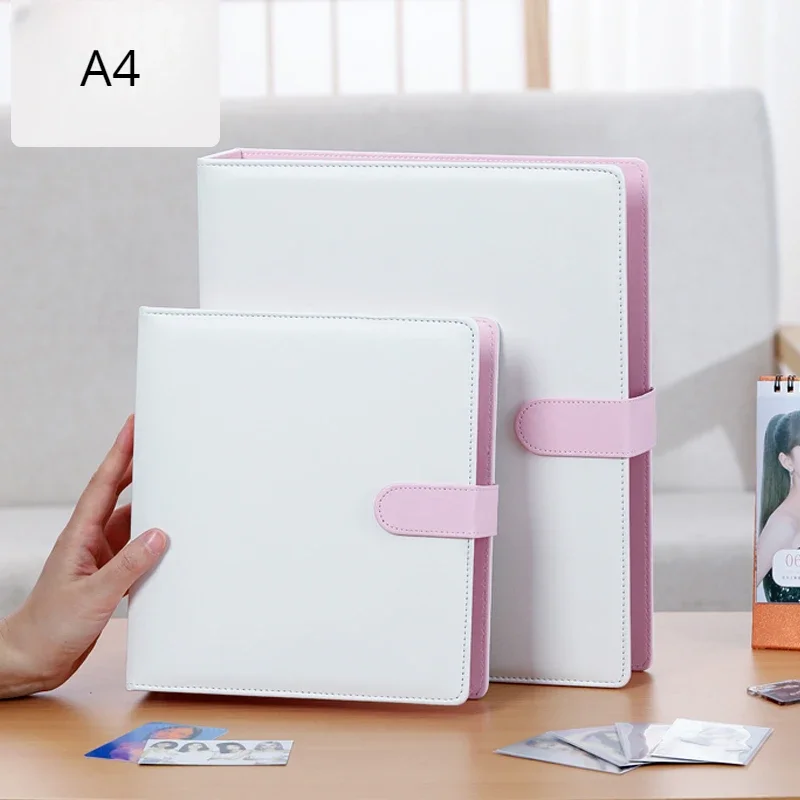3X3 9Grid A4 Photocard Binder PU Leather D Ring 3inch Photo Holder Large Photo Album Korean Idol Collect Book 4hole