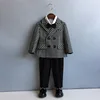 Baby Boys Wedding Dress Suit Children Blazer Jacket Pants Tie 3Pcs Photograph Suit Child Kids1 Year Birthday Party Show Costume
