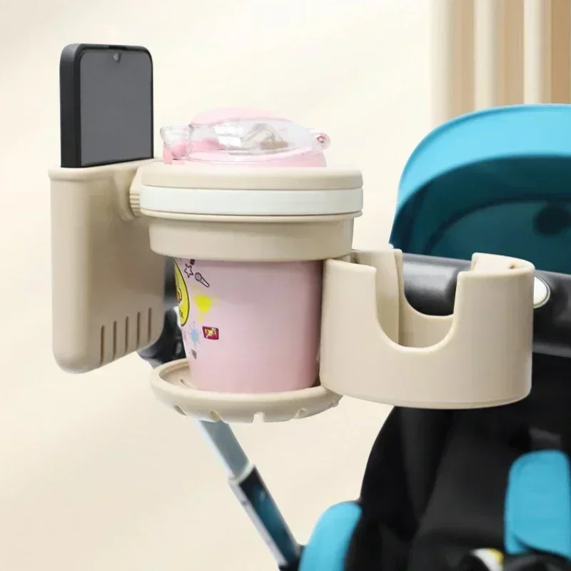 Pram Cup Holders Stroller Cup Holder Stroller Accessories 3 in 1 Baby Stroller Cup Holder Multifunctional Non Slip 360&deg; Rotation Coffee Holder & Phone Baby Stroller Accessoris
