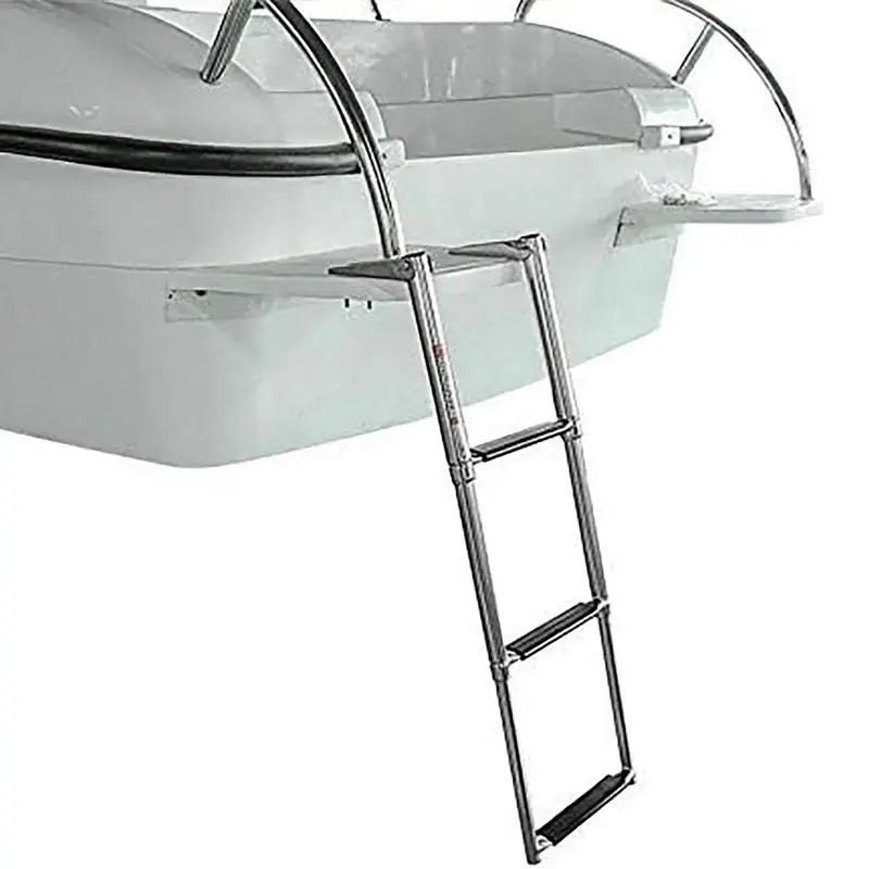 Under Platform Ladder 3 Step Stainless Steel Telescoping Boat Ladder Assist Boat Folding Ladder,Swim Ladder For boat ,Kayak 3 step stainless steel under platform slide mount boat boarding telescoping ladder boat accessories marine