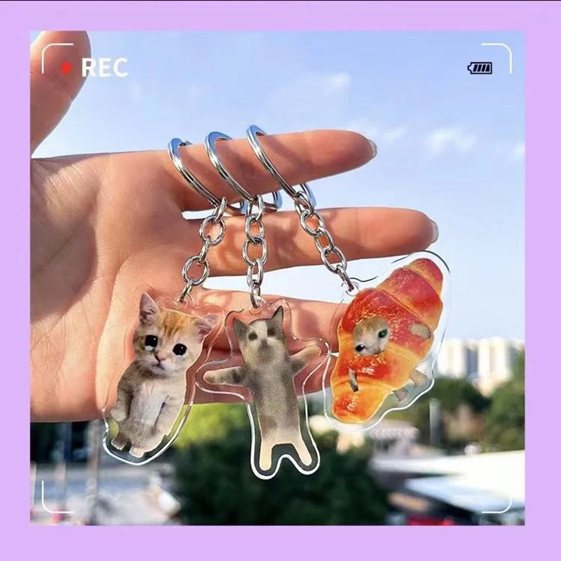 

Crying Banana Cat Keychain Car Key Ring Kawaii Student Gift Funny Pendant Small Pendant Bag Accessories