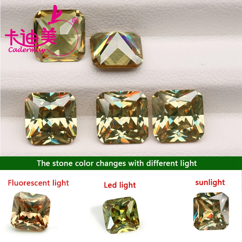 Capermay Square Octagon Shape Cambia Colore Zircone Sintetico Diaspore Zultanite Perline Turche In Pietra Sciolta Per La Creazione Di Gioielli
