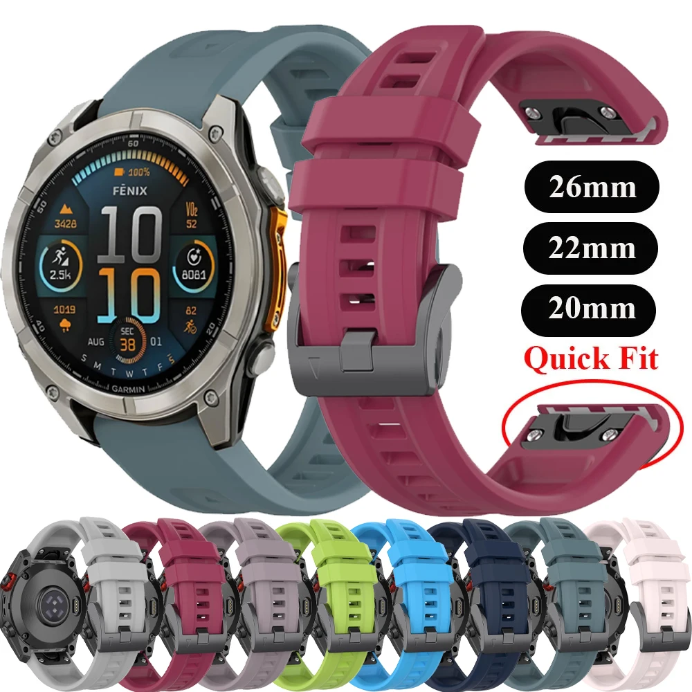 Premium Silicone Strap - Comfortable Quick Fit 26mm, 22mm, 20mm Band