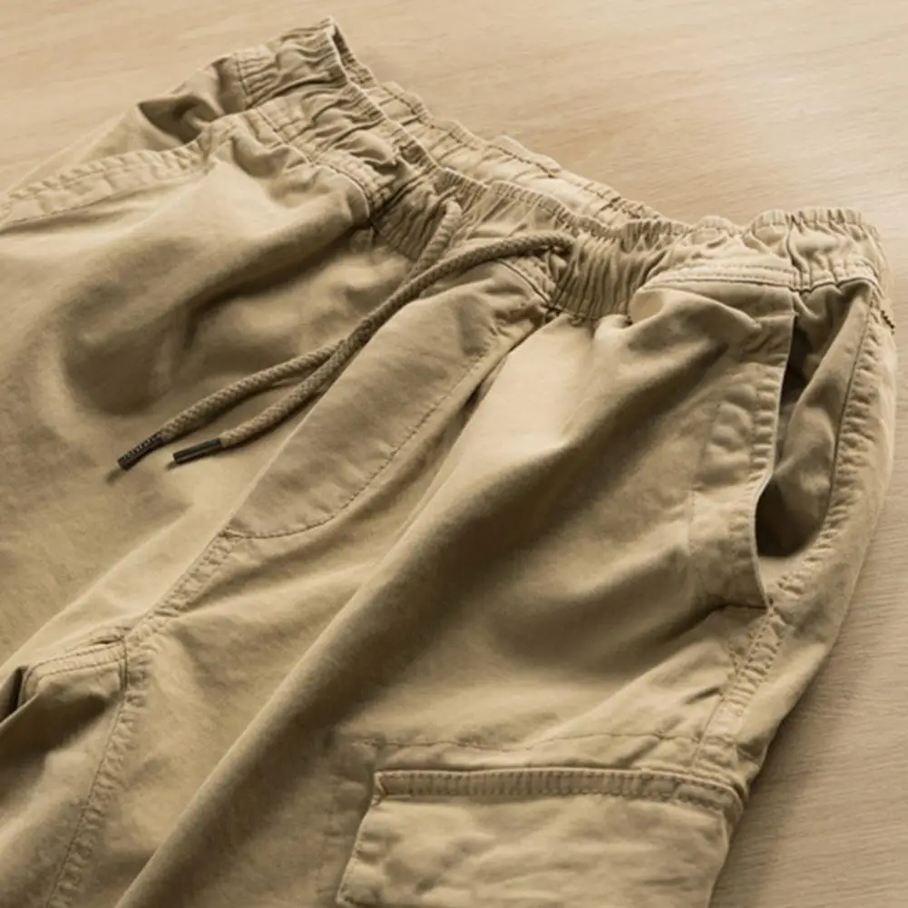 Description Picture 5 of itemGood Lightweight Men Lace-up Overalls Outdoor Trendy Casual Pants Breathable Polyester Men Trousers for Daily Wear