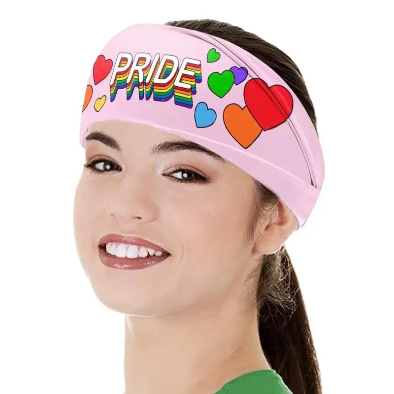 Rainbow Párta Verejték wicking Párta Színes sweatbands sportok Rainbow headbands longue férfiak Nők Rátartiság kiegészítők dekor