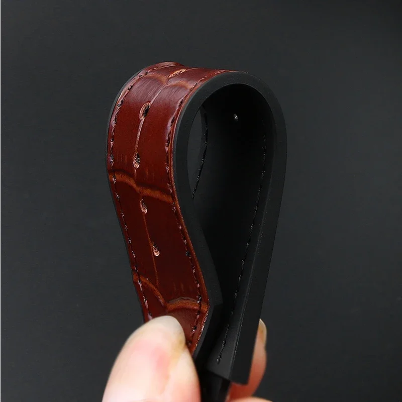 Premium Genuine Leather Watch Band - Cowhide Strap with Tools and Accessories, Black/Brown