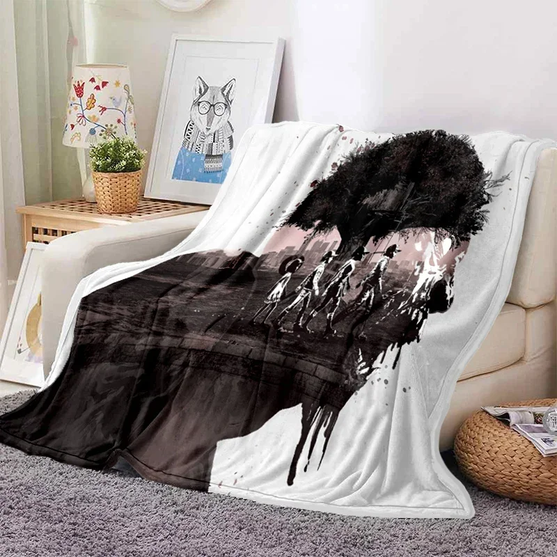 Drama The Walking Dead Series Soft Throw Blanket Zombie Movie Printed Bedspread Sofa  Couch Camping Cover Home Decor 5
