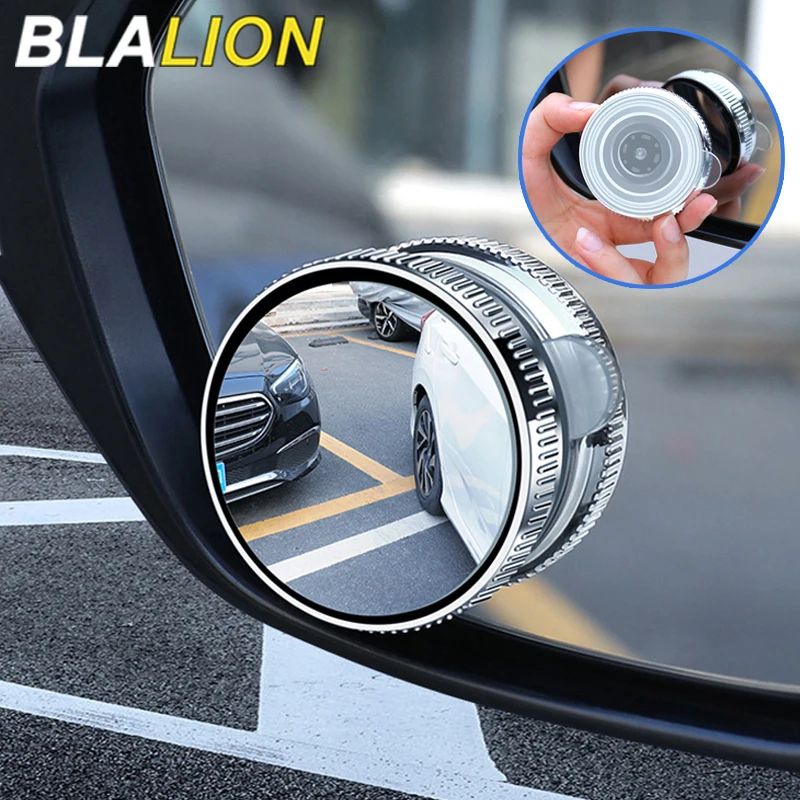 Blind Spot Mirror BLALION Car Rearview Sucker 360 Adjustable Round Frame Wide-angle Rearview Auxiliary Convex
