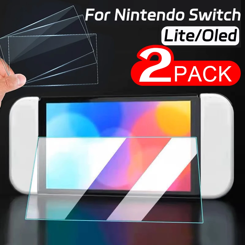 1/2Pack Screen Protector Glass for Nintendo Switch Transparent Protective Film for Nintendo Switch Lite/Switch Oled Screen Glass Nintendo Switch Screen Protector Handheld Game Console Screen Protector