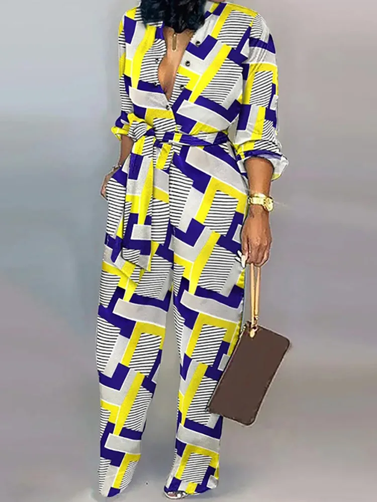 

Новинка, праздничные Свободные Комбинезоны, Женская весенне-летняя одежда для отдыха, боди с V-образным вырезом и длинным рукавом, элегантные модные женские Комбинезоны на шнуровке