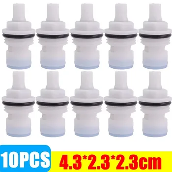 10 ชิ้นห้องน้ําห้องครัวพลาสติกก๊อกน้ําตลับหมึกเปลี่ยนส่วนซ่อมฮาร์ดแวร์อุปกรณ์เสริมแตะวาล์ว Core Universal 1/2 ด้าย 9