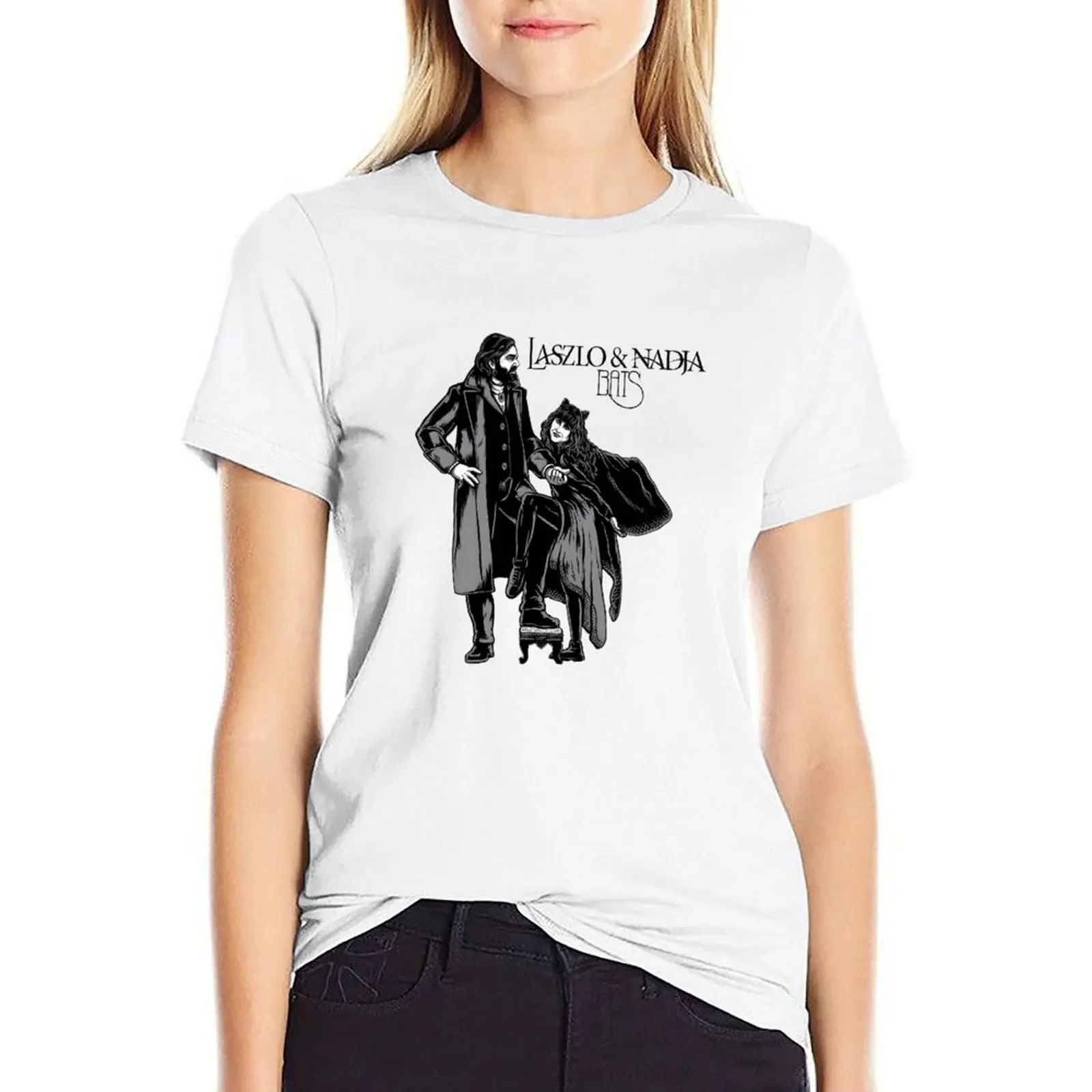 

laszlo and nadja bats T-shirt summer clothes hippie clothes black t shirts for Women