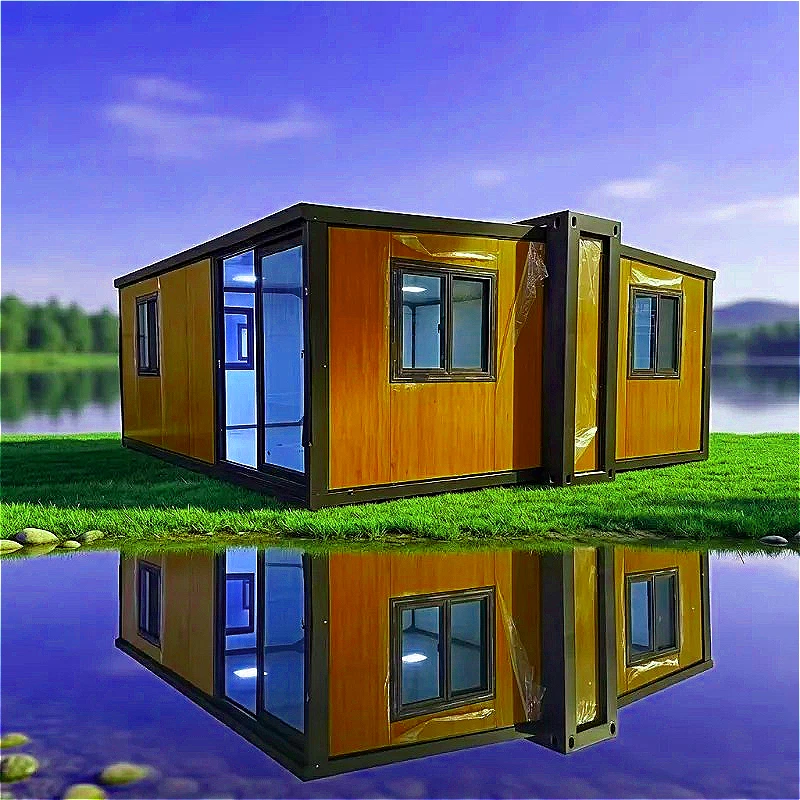 รูปสินค้า บ้านคอนเทนเนอร์สำเร็จรูปสำหรับสวน ใช้งานได้หลากหลาย บ้านพักตากอากาศแบบคอนเทนเนอร์ บ้านพักแบบโมดูลาร์พับได้ พร้อมระเบียงและบันได