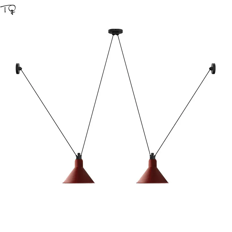 

Скандинавский дизайнерский современный индивидуальный подвесной светильник, черный/красный абажур, светодиодная лампа E14 для столовой, гостиной, спальни, кухни, бара