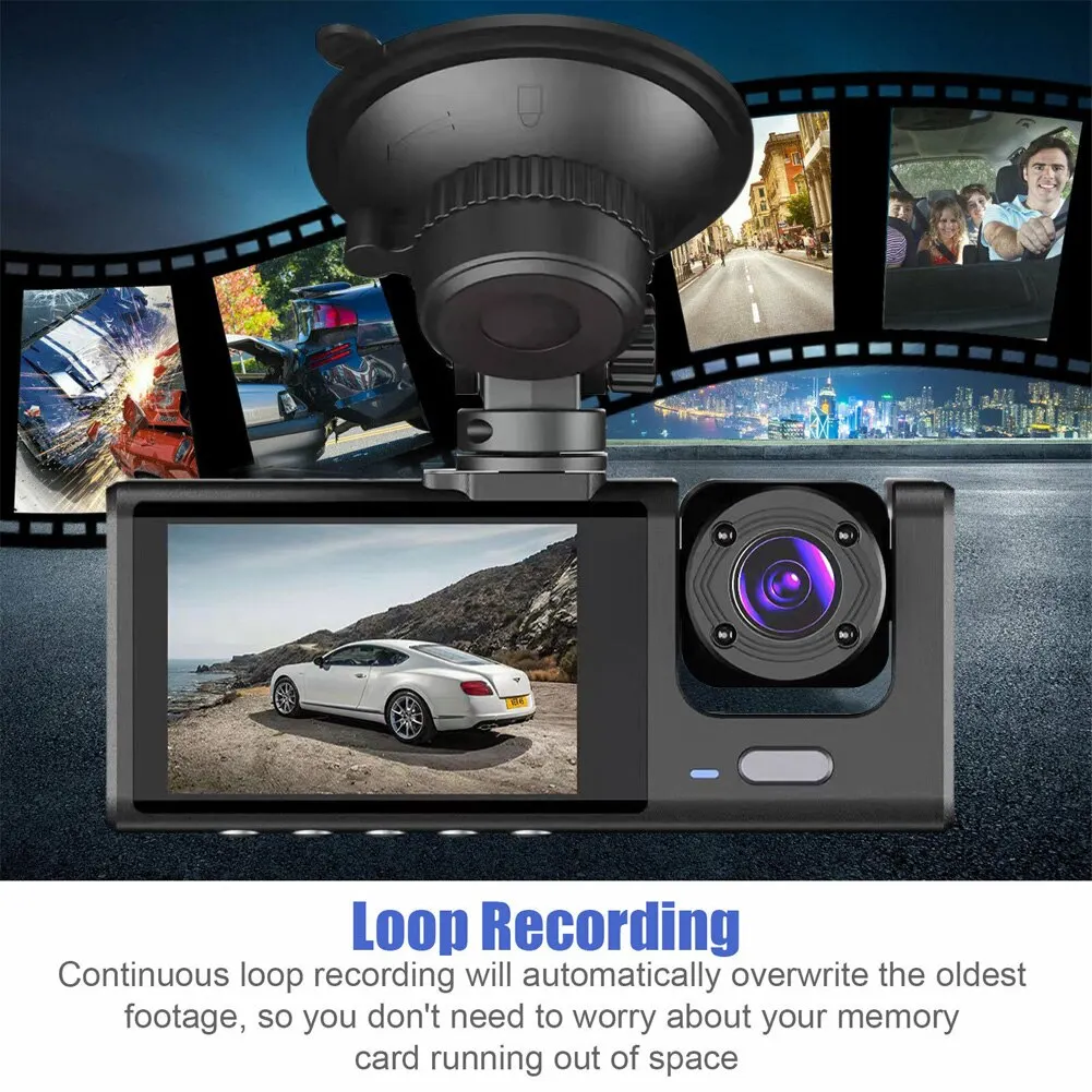 3-lens ultra-high-definition driving recorder with built-in WIFI and GPS