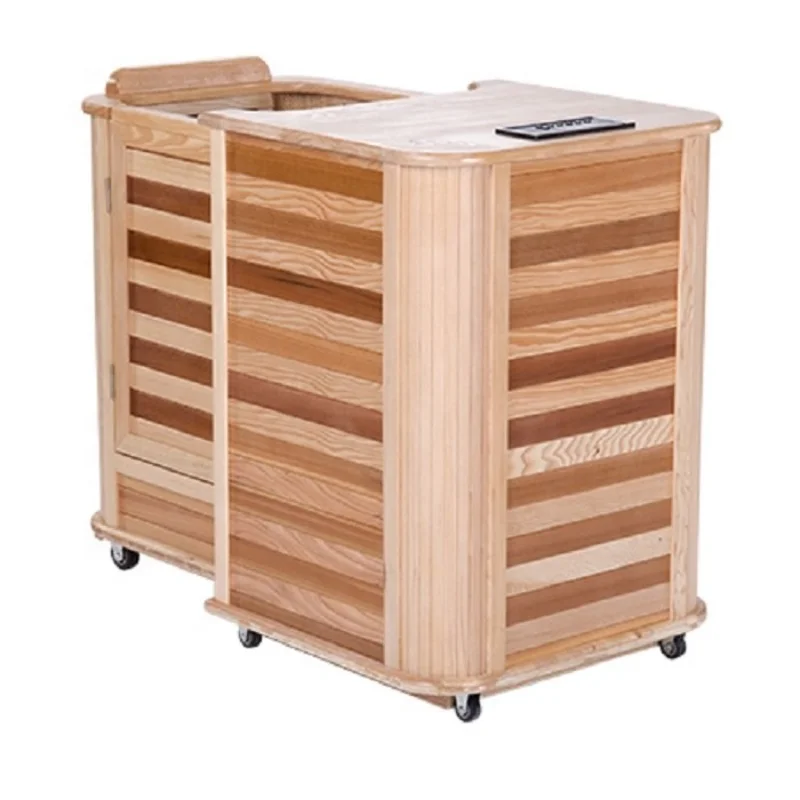 Mini Sauna Domestica Portatile In Legno Half Body Hemlock Sauna A Infrarossi Lontani Per 1 Persona
