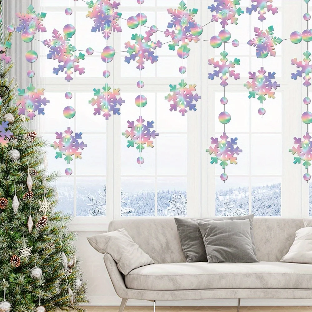 Decorative Snowflake Hanging Ornaments, DIY Snowflake Party Decor for Christmas, New Year, Winter Decor, As Gifts & Nice Decor