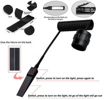 LED Tactical Hunting Torch Flashlight L2 18650 Aluminum Waterproof Outdoor Lighting with Gun Mount +Switch USB Rechargeable Lamp 3