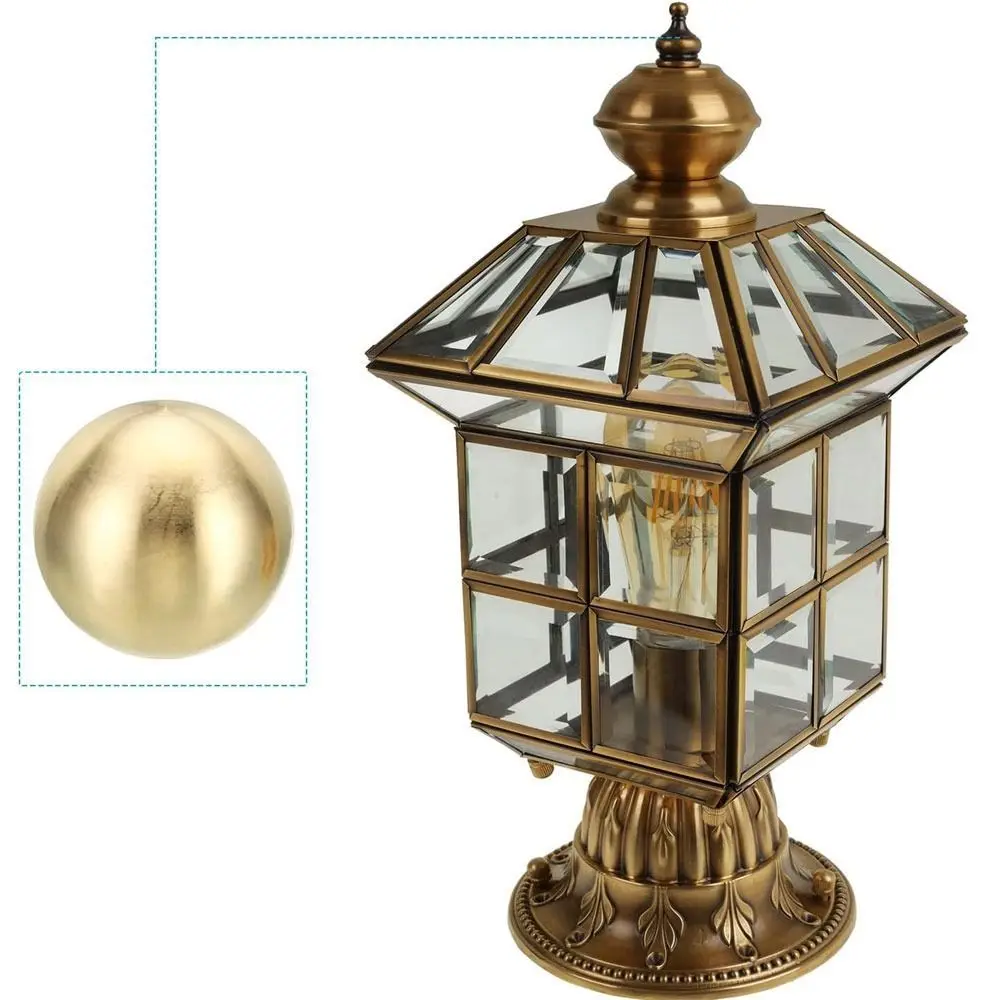 20mm/25mm Lamp Finials Caps Knob Gold Ball-Shaped Screw Cap Nuts Brass Decoration Lamp