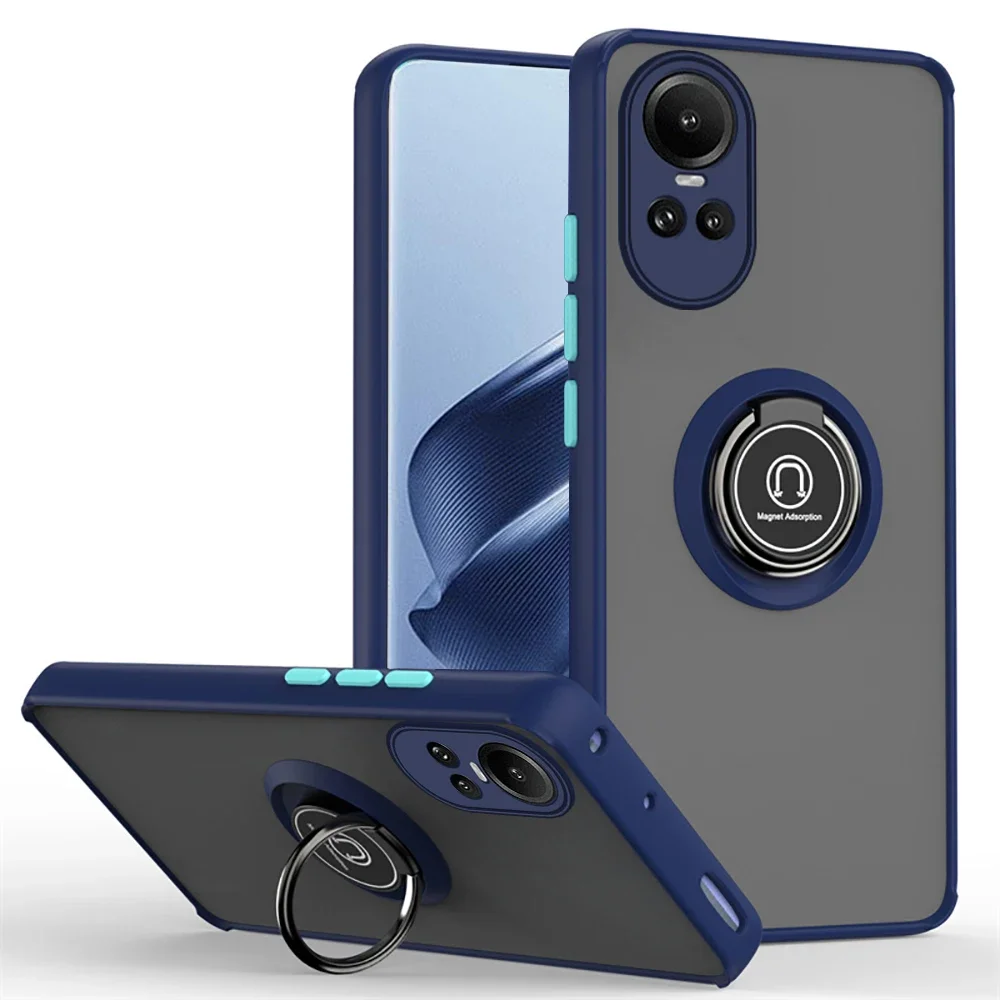 Durable Armor Matte Case with Magnetic Ring Holder and Stand - Shockproof Coque s