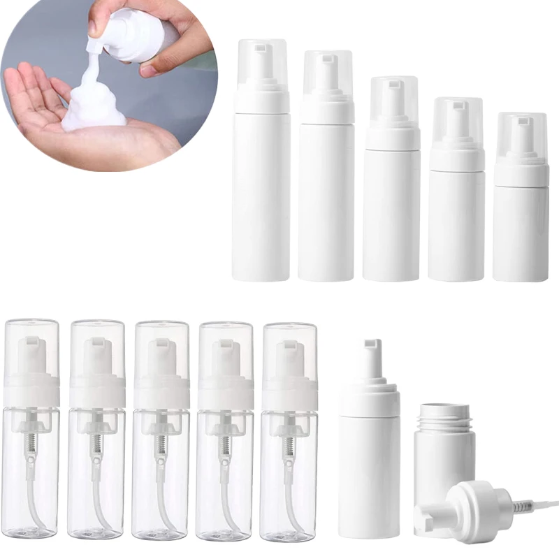 

2Pcs Empty 30ml-200ml Plastic Foam Pump Bottle Portable Travel Foaming Bottles w/ Lotion shampoo Dispenser Refillable Container